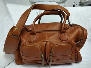 Claire Chase Durable Genuine Leather Brown Travel Bag - Picture 1 of 4