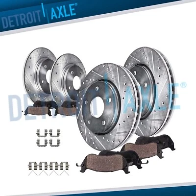 Pastilhas de freio rotores de disco perfurados dianteiros e traseiros AWD para 2018 - 2023 Hyundai Kona - Imagem 1 de 4