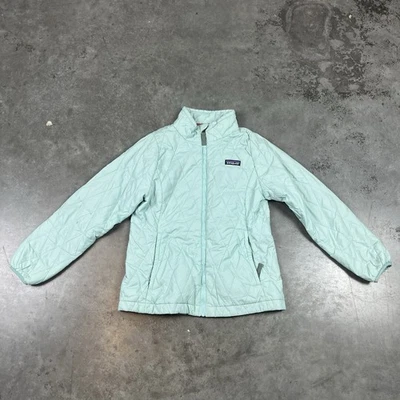 Patagonia Quilted Jacket Youth M Blue Full Zip Flaws Outdoors Preowned - Image 1 of 4