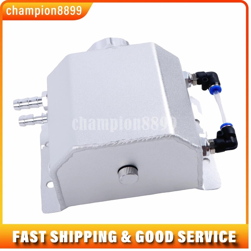 Silver 1L Coolant Overflow Reservoir Tank Catch Can Universal Radiator Reservoir — 第 1/4 张图片
