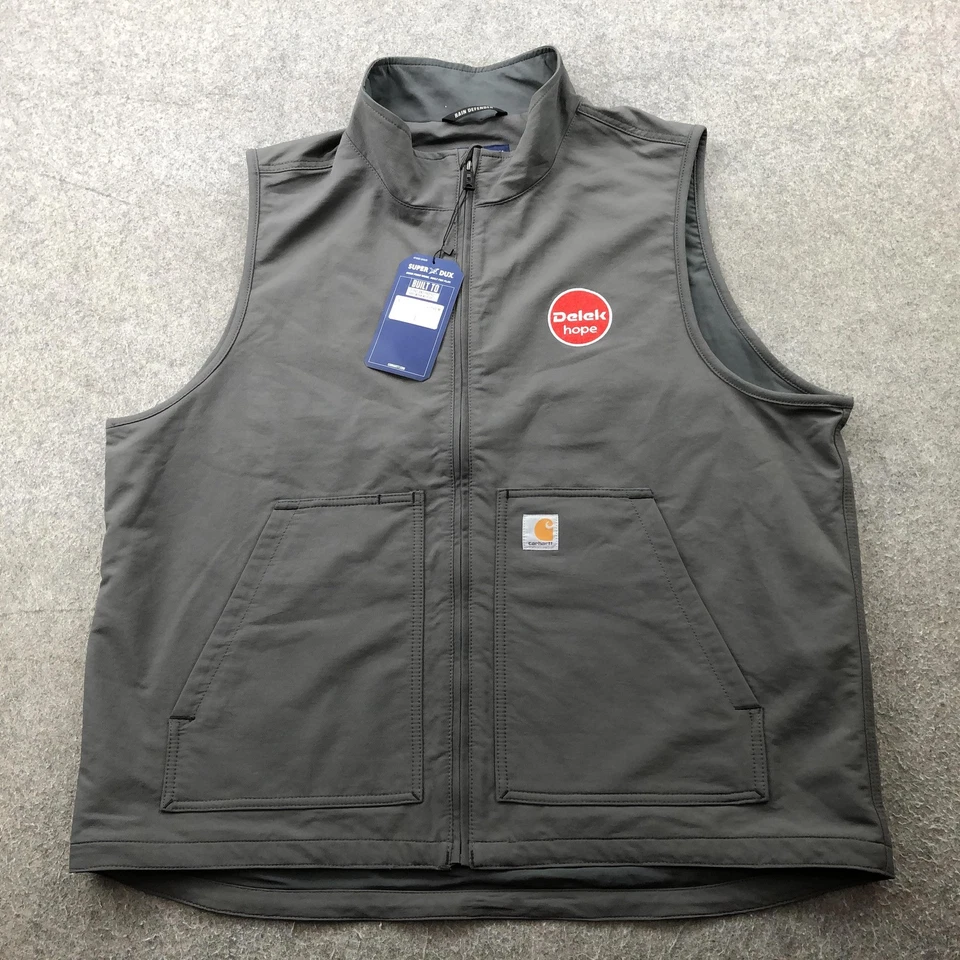 Carhartt Super Dux Vest Mens XL Gray Rain Defender Utility Outdoor Workwear New - Image 1 of 4