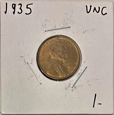 1935 Lincoln Cent (Wheat Penny), Uncirculated, Red-Brown - Image 1 of 2