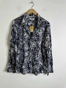 Mistral Langarm Kragen Knopfleiste Blumen Hemd Größe 14 Neu mit Etikett - Bild 1 von 8