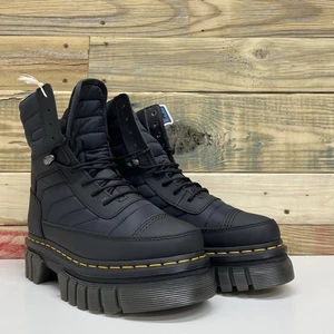 Dr. Martens Audrick 81 QLTD Puffer Big Platform Boots Women's Size 8 Black Satin - Picture 1 of 12