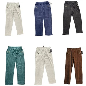Womens Cherry Berry Corduroy Side Pocket Casual Pants Soft Stretch Trousers - Picture 1 of 29