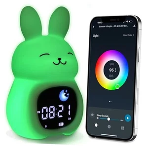 Go & Glow Bunny - App-Controlled Alarm Clock for Kids + Bubbles the Bunny - Picture 1 of 7