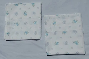 (2) Simply Shabby Chic King Size Kissenbezüge Baumwolle blau Blumen Paar - Bild 1 von 5