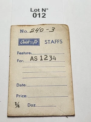 Bastones de equilibrio Quick Fit No. 240-3 para piezas de reloj suizo vintage AS 1234 NOS Foto 1 de 3