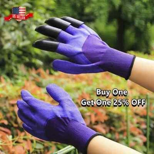 Gardening Digging Planting Pruning Tools Lawn Care 4 Claws Garden Genie Gloves - Picture 1 of 9