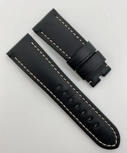 Authentic Officine Panerai 26mm x 22mm Black Calfskin Leather Watch Strap OEM - Picture 1 of 7
