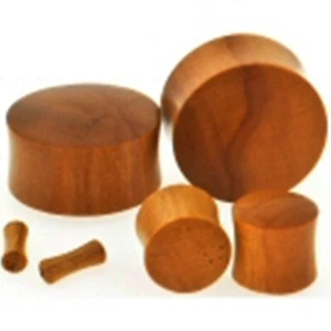 PAIR-Wood Chang Red Saddle Flare Ear Plugs 03mm/8 Gauge  - Picture 1 of 4