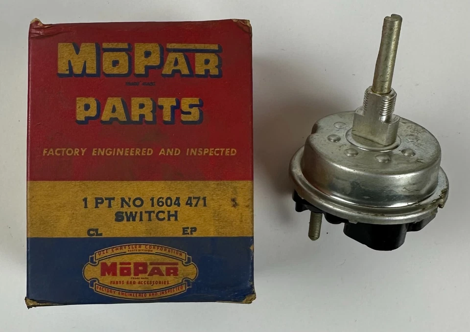 Nuevo interruptor de faros de stock antiguo para modelos Chrysler 1955 Mopar #1604471 Foto 1 de 1