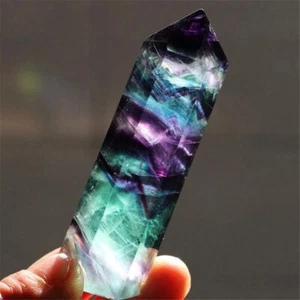 Varitas de cristal curativo de fluorita arco iris obelisco punto de torre de reiki decoración del hogar - Imagen 1 de 12