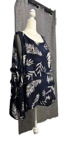Blusa senza maniche Nygard Plus Collection Navy Lagenlook taglia 3X nuova con etichetta - Foto 1 di 11
