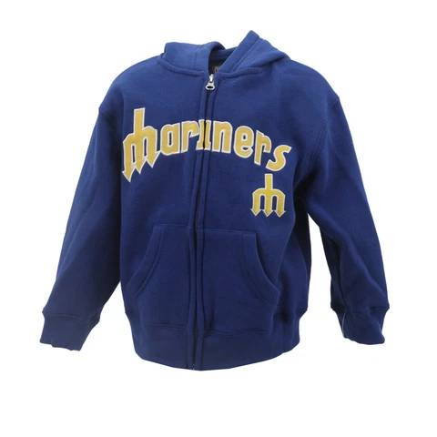 Seattle Mariners MLB Majestic Kids & Youth Size Full Zip Hooded Sweatshirt New Cover