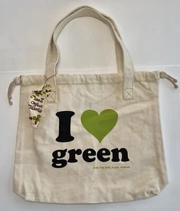 I Love Green_New_Eco 100% Organic Cotton Tote Bag Purse_Heart Natural_Nordstrom - Picture 1 of 2