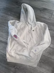 Vintage 90s Champion Hoodie Sweatshirt Large Heather Gray Grey Reverse Weave Vintage - Bild 1 von 7