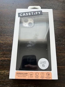 Funda con espejo CASETiFY con Magsafe para iPhone 15 negra con negro parachoques ABIERTA NUEVA - Imagen 1 de 5