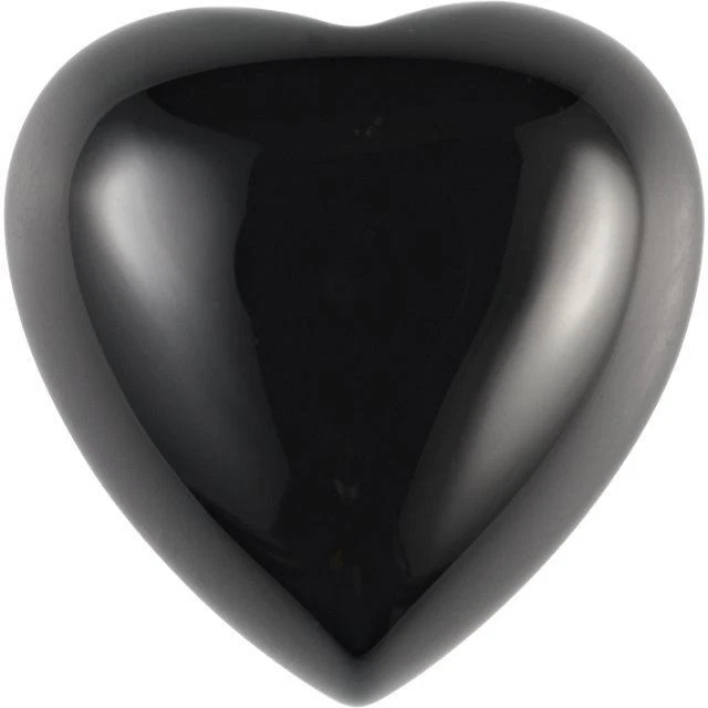 Natural Extra Fine Black Onyx - Heart Cabochon - Brazil - AAA+ Grade - Image 1 of 1