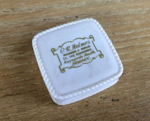 VINTAGE ANTIQUE JEWELLERY BOX C R Holmes Watchmaker & Jeweller Sussex - Picture 1 of 3