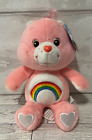 8" TCFC Care Bears Cheer Bear Pink Rainbow Talking Plush 20th Anniversary w/ Tag