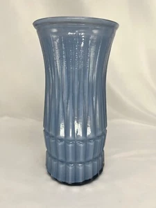 E.O. Brody Blue Ribbed 9.5" Vase Cleveland Ohio Vintage C973 - Picture 1 of 8