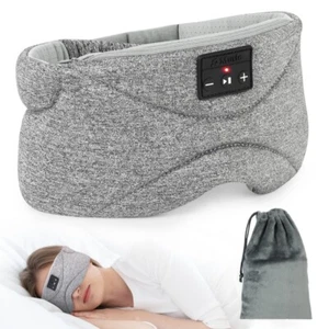 Wireless Bluetooth 5.0 Stereo Soft Eye Mask Headphones Earphone Sleep Music Mask - Picture 1 of 9