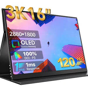 UPERFECT 16" 3K Tragbarer Monitor 120Hz OLED Gaming Monitor 16:10 PC Bildschirm - Bild 1 von 9