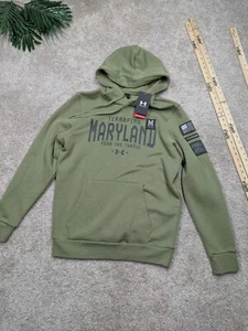$120 Under Armour Maryland Terrapins Salute Troops Hoodie Mens S Green NCAA NWT - Picture 1 of 8