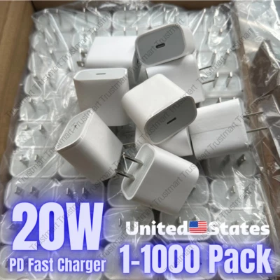 Lot 20W PD Fast Charger USB C Power Adapter Block For iPhone 15 14 13 12 11 XR 8 - Изображение 1 из 4