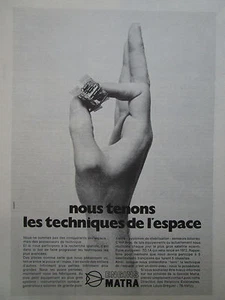 5/1971 PUB ENGINS MATRA VELIZY SATELLITE TD 1A RECHERCHE SPATIALE FRENCH AD - Picture 1 of 1