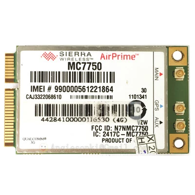 Sierra AirPrime MC7750 HSPA+LTE EV-DO 4G Module PCIE Wireless WWAN Card Verizon - Image 1 of 4