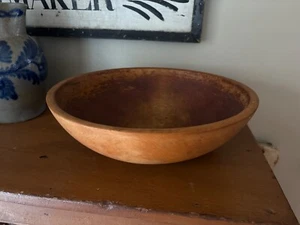 15.5" / 14.5" Out of Round ATQ Primitive Wooden Dough Bowl Thurnauer Germany - Picture 1 of 8
