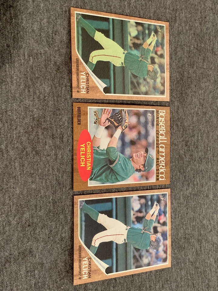 Christian Yelich 2011 Topps Heritage Minors (3) Card Lot - Image 1 of 4