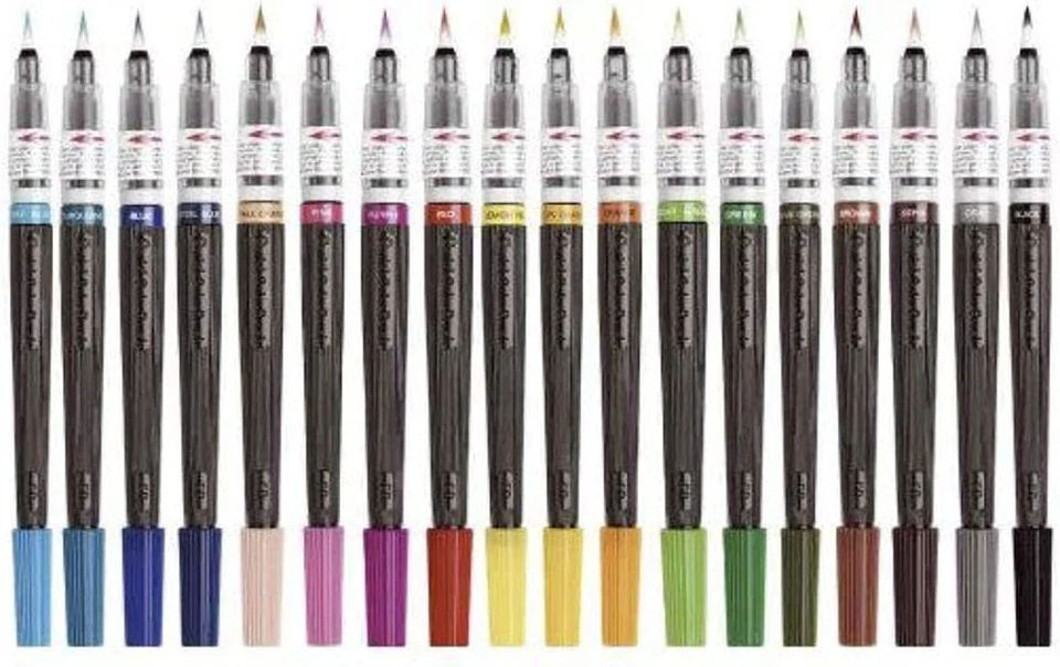 Bolígrafos Pincel Color Pentel - Juego de 18 Colores Diferentes (Ver Listado) Foto 1 de 1
