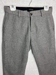 SCOTCH  SODA Pants Mens 28x32 Stuart Slim Fit Wool-blend Chino GRAY Pleated - Picture 1 of 15