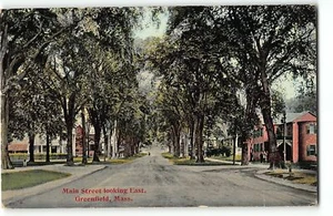 Greenfield, Massachusetts - Main Street Looking East - c1910 Postcard - Picture 1 of 2