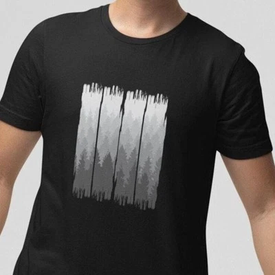 #26 Bosque Geométrico Para Hombre Camiseta Naturaleza Gráfica Camisa Hombre Árboles Estampado Senderismo Camiseta Foto 1 de 3