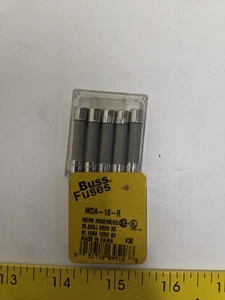 BUSSMANN MDA-10-R 10 AMPERIOS, 250 V, cerámica, retardo de tiempo, fusible (paquete de 5) - Imagen 1 de 2