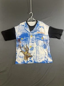 Vintage 90’s Wile E Coyote Looney Tunes T Shirt Allover AOP Single Stitch L/XL - Picture 1 of 8