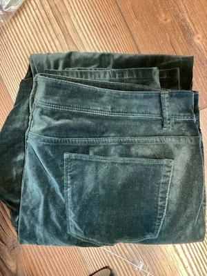 Pantalones rectos de terciopelo verde oscuro para mujer J. Jill talla 18 altos fiesta navideña Foto 1 de 4