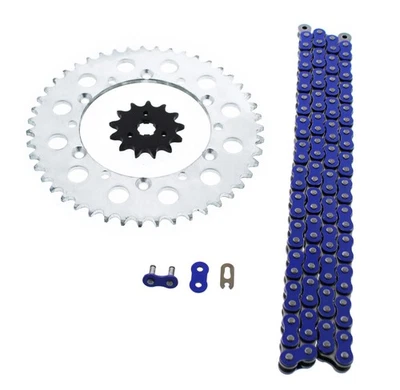 1996 1997 1998 1999 Kawasaki KX125 125 Blue Chain and Sprocket Silver 13/47 112L - Image 1 of 4