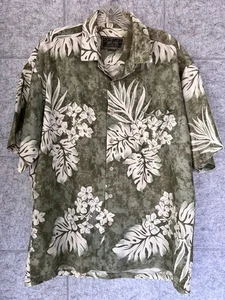 Camicia hawaiana movimento locale anni 90 vintage verde floreale uomo taglia XL - Foto 1 di 4