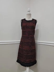 Kate Spade Tweed Fransen Kleid Gr. 14 Etui braun gefüttert Wollmischung - Bild 1 von 14
