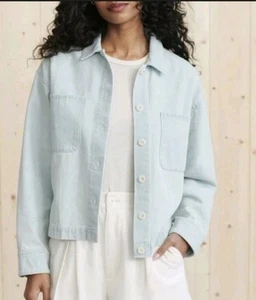 Jenni Kayne The Vintage Giacca Denim Donna Grande Cotone Bottoni - Foto 1 di 5