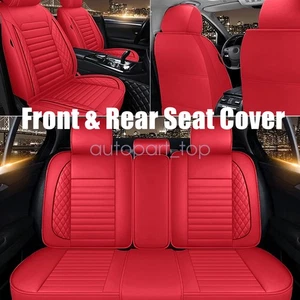For Nissan Car 5-Sits Full Surround Set PU Leather Protector Seat Cover Red - Picture 1 of 9