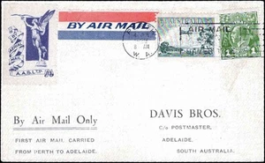 1934 NZ-Australien "Glaube an Australien" Flugbrief 7d Luftpostmarke - Bild 1 von 2