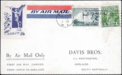 1934 NZ–Australia “Faith in Australia” Flight Cover 7d Airmail Stamp - Image 1 of 2