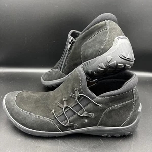 Clarks Fiana Bay flache Damenschuhe schwarz Leder Aktiv Stiefelette Reißverschluss 9 - Bild 1 von 14