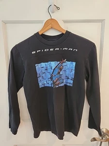 Vintage Y2k 2003 Spider-Man Youth Long Sleeve Lrg Black Shirt - Picture 1 of 6